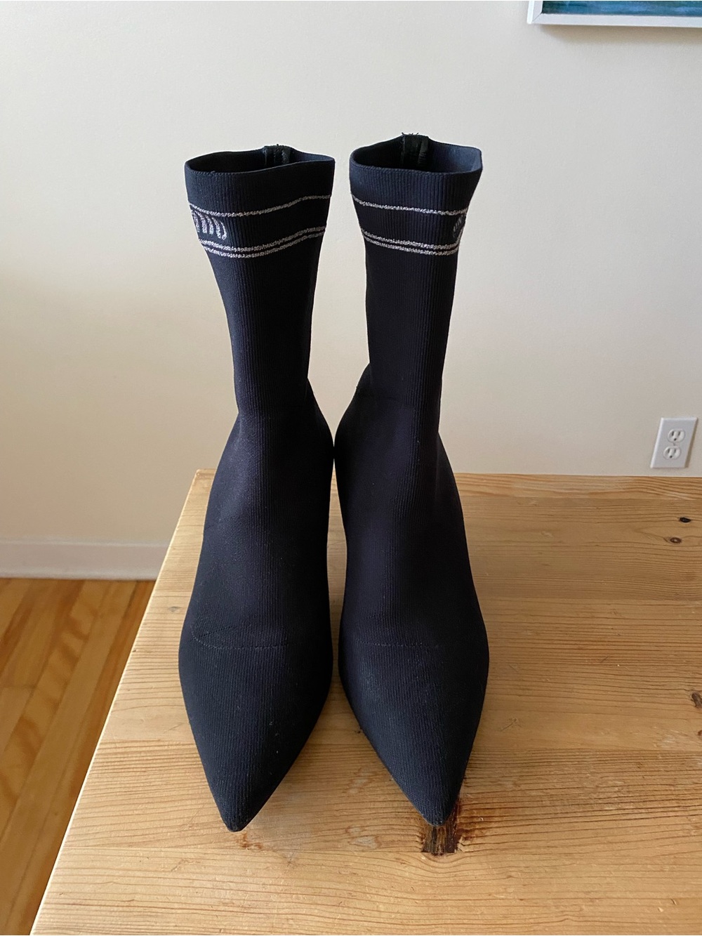 Women's Black Stretch Sock Booties